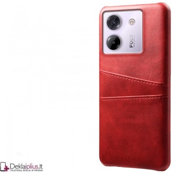 Dirbtinės odos nugarėlė - dėklas su skyreliais - raudonas (Xiaomi Poco M7 Pro 5G) Dirbtinės odos nugarėlė - dėklas su skyreliais - raudonas (Xiaomi Poco M7 Pro 5G)